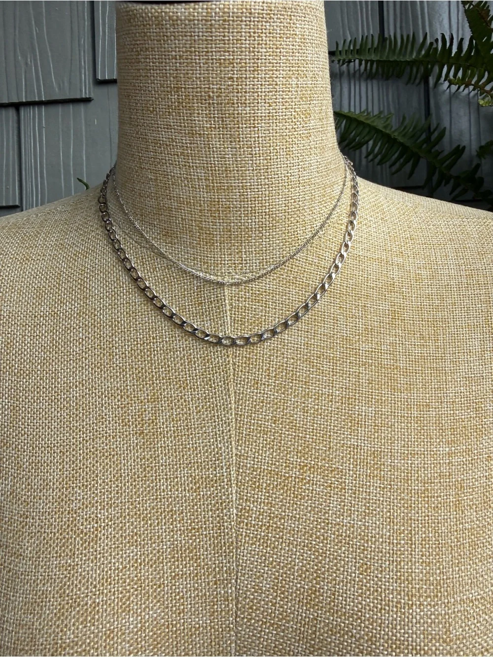 New🌟Free People-Silver Layered Chain Necklace Duo - Women's Jewelry